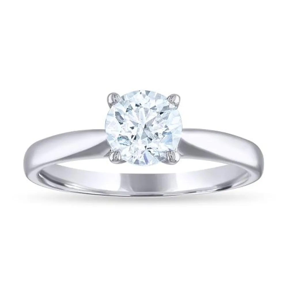 14K White Gold 1.01CTW Harmony Solitaire Diamond Ring