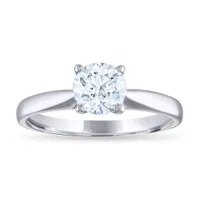 14K White Gold 1.01CTW Harmony Solitaire Diamond Ring