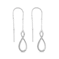 Bella Moda Sterling Silver 0.09CTW Infinity Earrings