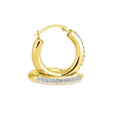 14K Yellow Gold Hoop with Crystal Front