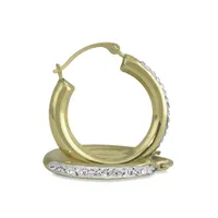 14K Yellow Gold Hoop with Crystal Front