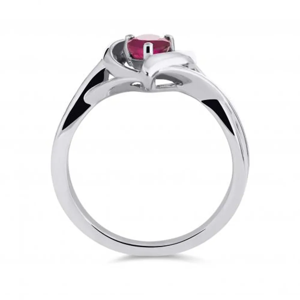 Sterling Silver Garnet Heart Ring