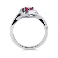 Sterling Silver Garnet Heart Ring