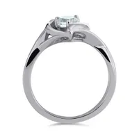 Sterling Silver Aquamarine Heart Ring