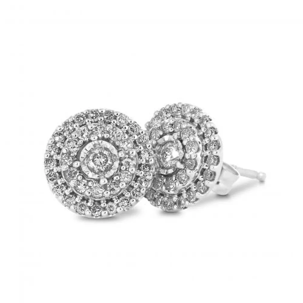 10K White Gold 0.36CTW Bouquet Earrings