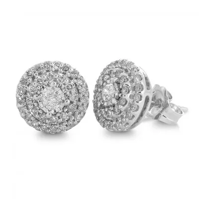 10K White Gold 0.50CTW Bouquet Earrings