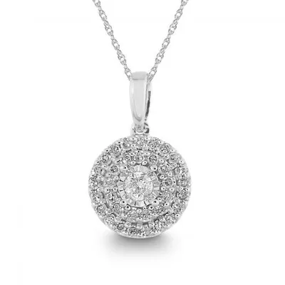 10K White Gold 0.33CTW Bouquet Pendant