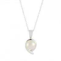 10K White Gold Freshwater Pearl Pendant