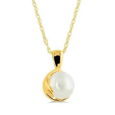 10K Yellow Gold Freshwater Pearl Pendant