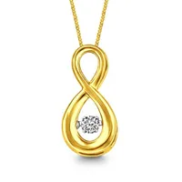 Glacier Fire 10K Yellow Gold Infinity Dancing Diamond Pendant