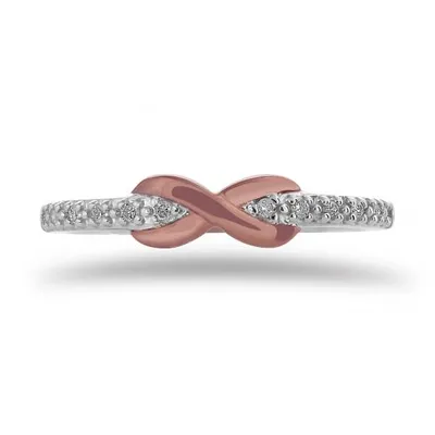 10K White & Rose Gold 0.06CTW Promise Ring