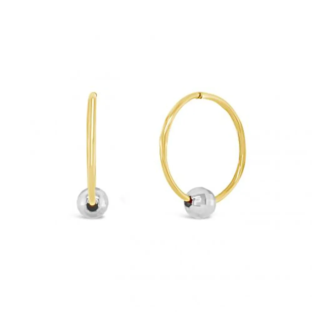 10K Yellow Gold 13mm Sleepers with Diamond Cut Bead