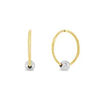 10K Yellow Gold 13mm Sleepers with Diamond Cut Bead