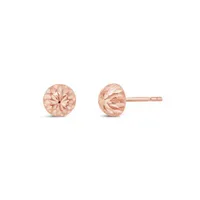 10K Rose Gold Diamond Cut Half Ball Earrings