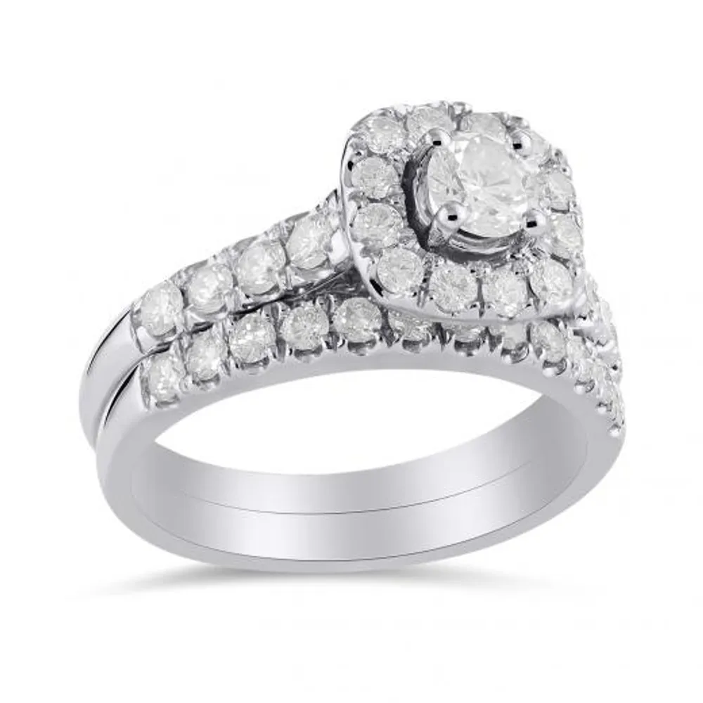 14K White Gold 1.25CTW Bridal Set