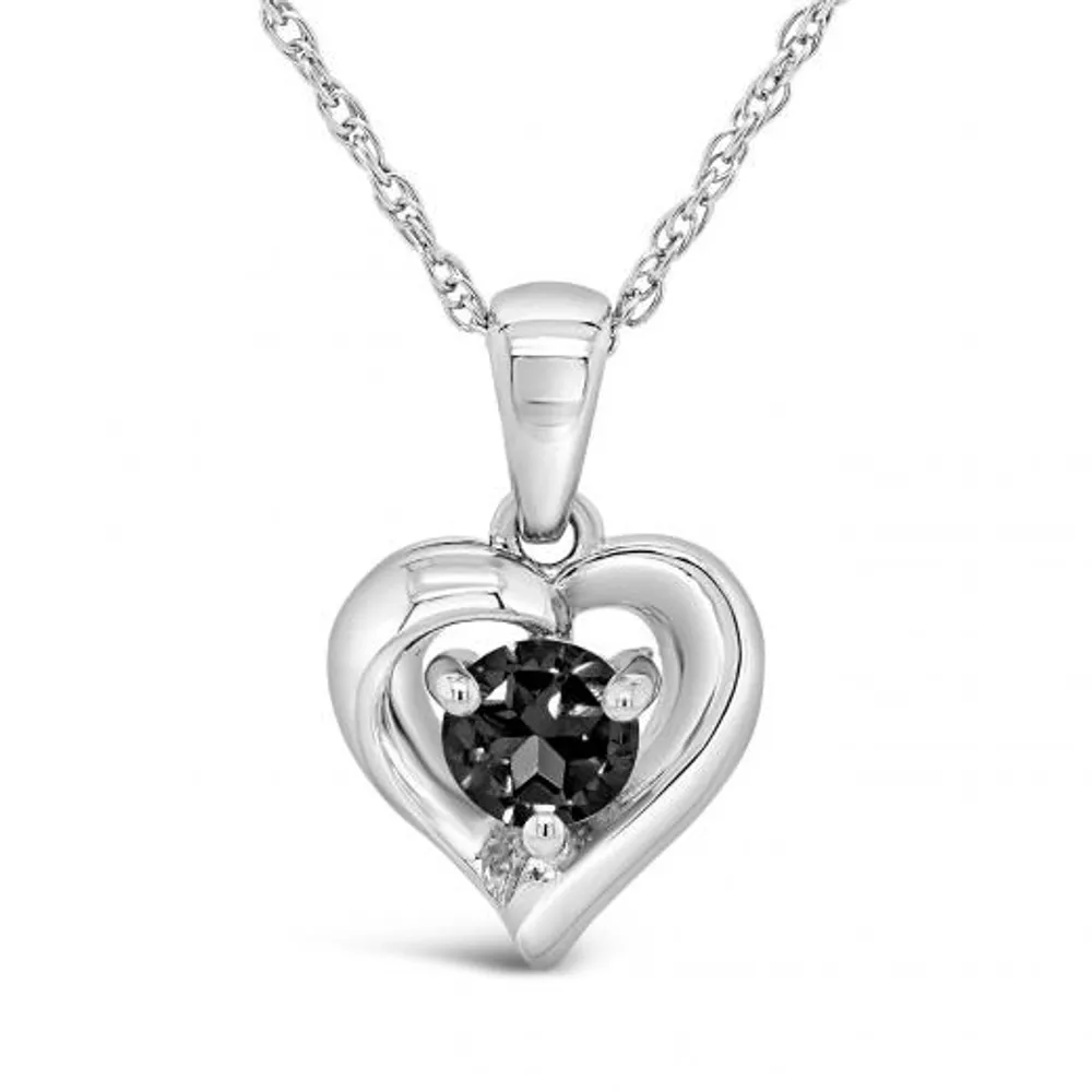 Sterling Silver Sapphire Heart Pendant