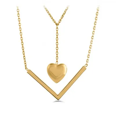 10K Yellow Gold Multi Layer Necklace