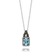 Le Vian 14K White Gold Aquamarine & 0.19CTW Diamond Pendant