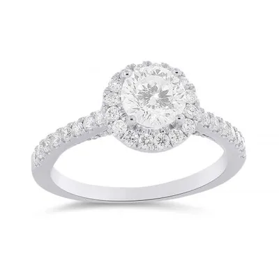 14K White Gold Blossom 1.41CTW Bridal Ring