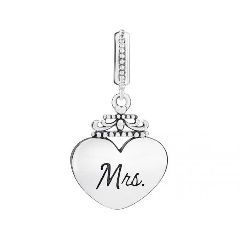 Chamilia Sterling Silver "Mrs" Heart