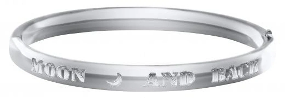 Children's Sterling Silver "I Luv U 2 The Moon & Back" Bangle