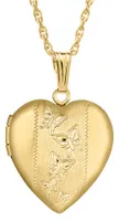 14K Yellow Gold Filled 18" Butterfly Heart Locket