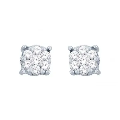 10K White Gold 0.10CTW Bouquet Diamond Studs