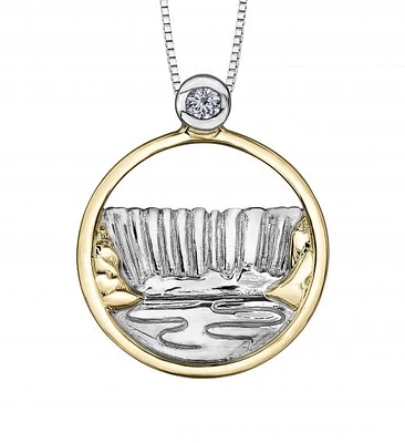 Glacier Fire Sterling Silver 10K Yellow Gold Niagara Falls Canada Pendant