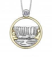 Glacier Fire Sterling Silver 10K Yellow Gold Niagara Falls Canada Pendant