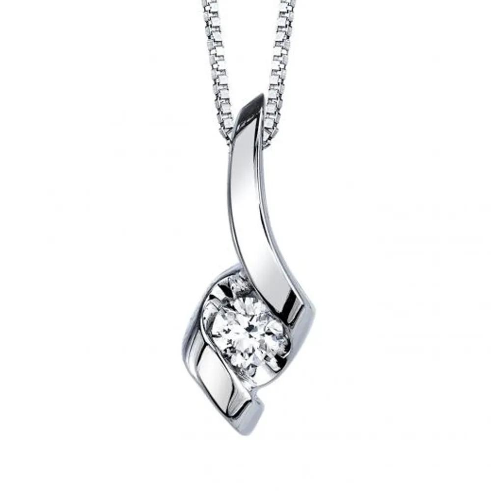 Sirena 10K White Gold 0.05CTW Pendant