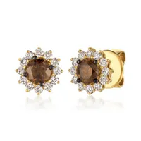 Le Vian 14K Honey Gold 0.72CTW Chocolate & Vanilla Diamond Earrings