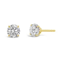 10K Gold 5mm Round Cubic Zirconia Studs