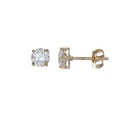 10K Gold 5mm Round Cubic Zirconia Studs