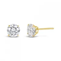 10K Gold 5mm Round Cubic Zirconia Studs