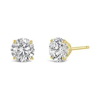 10K Gold 6mm Round Cubic Zirconia Studs