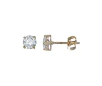 10K Gold 6mm Round Cubic Zirconia Studs