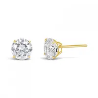 10K Gold 6mm Round Cubic Zirconia Studs