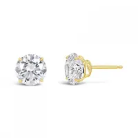 10K Gold 8mm Round Cubic Zirconia Studs