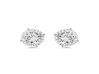 10K White Gold 5mm Round Cubic Zirconia Studs
