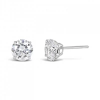 10K White Gold 5mm Round Cubic Zirconia Studs