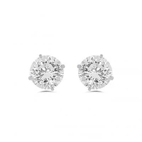 10K White Gold 6mm Round Cubic Zirconia Studs