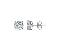 10K White Gold 8mm Round Cubic Zirconia Studs