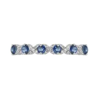 10K White Gold Sapphire & Diamond Ring