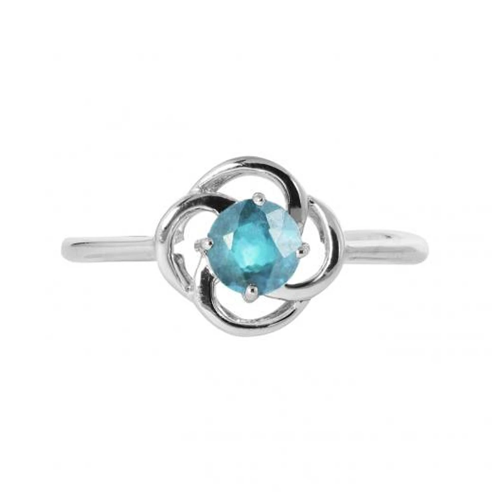 10KW Blue Topaz Flower Ring