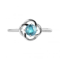 10KW Blue Topaz Flower Ring