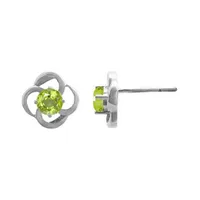 10K White Gold Peridot & White Topaz Ring