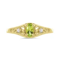 10K Yellow Gold Peridot & Diamond Ring