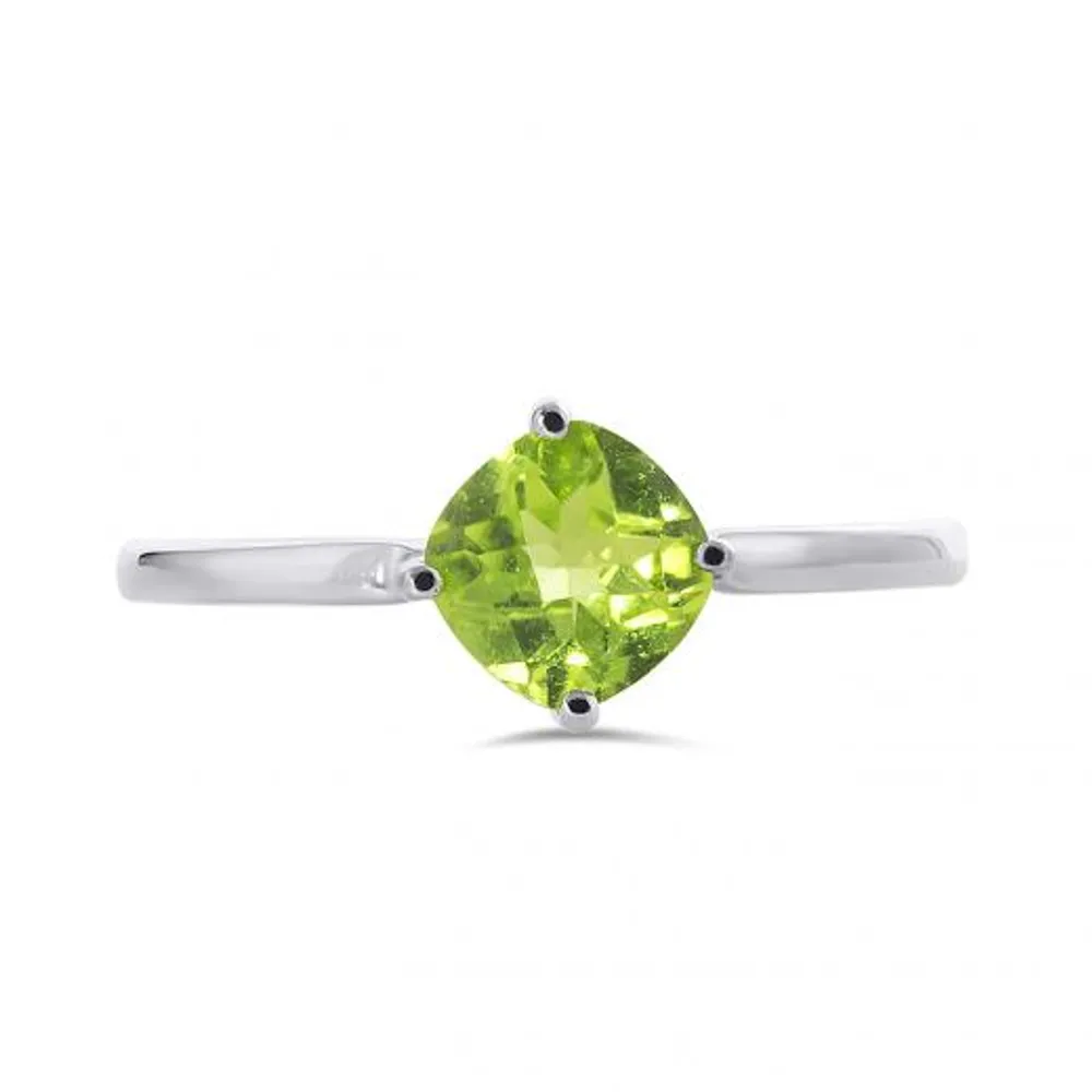 10K White Gold Peridot Ring