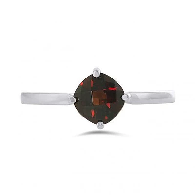 10K White Gold Garnet Ring