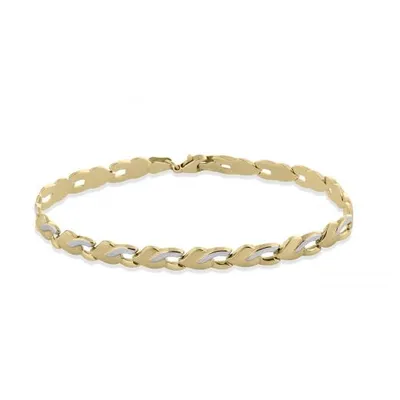 10K Yellow Gold Heart Linked Bracelet